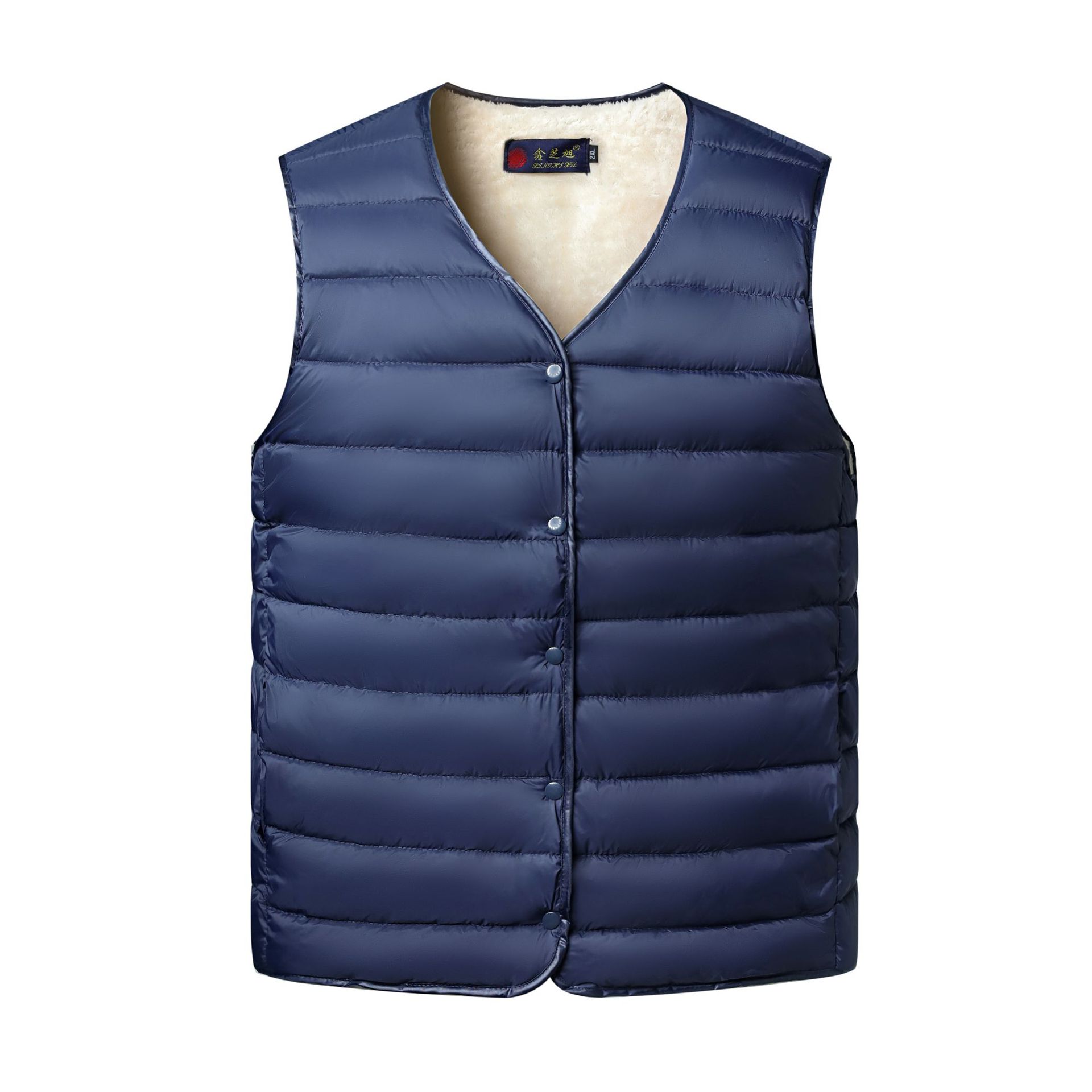 秋冬季拉链轻薄羽绒棉服男士休闲短款宽松马夹大码薄款内外穿马甲