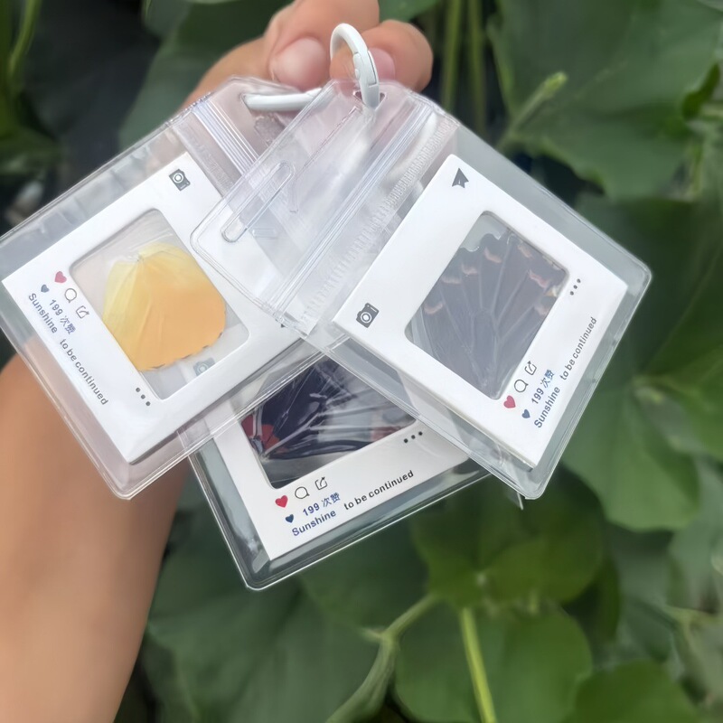 Keychain Protective Cover Transparent Light and Shadow Projection Photo DIY Gift Reverse Film Idol Peripheral Star Chasing Pendant