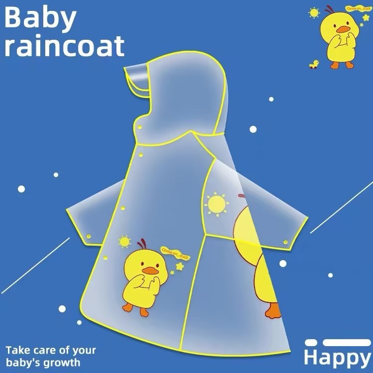 Children's Cartoon Raincoat Kindergarten Baby's Long Poncho Men's and Women's Cute Transparent Rainproof EVA Poncho Children's Cartoon Raincoat Kindergarten Baby's Long Poncho Men's and Women's Cute Transparent Rainproof EVA Poncho