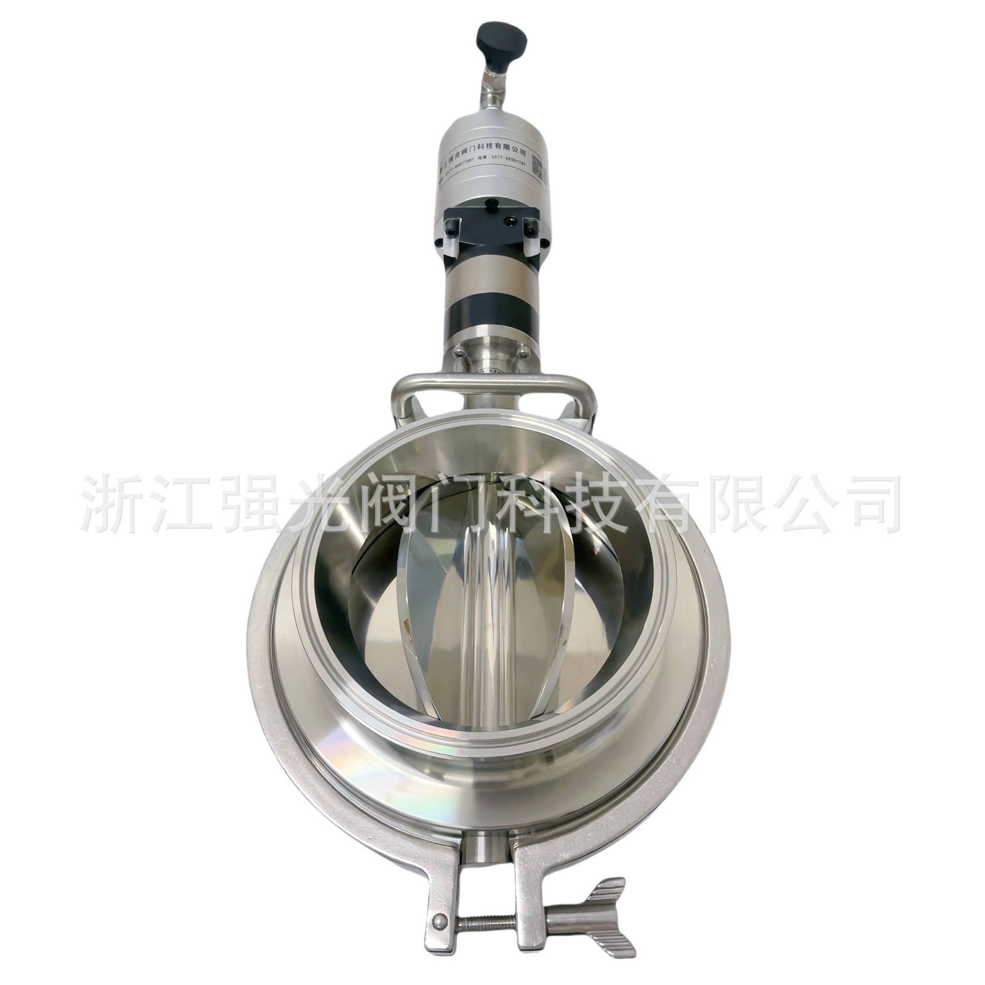 气动马达360°旋转卡盘快装法兰卫生级食品级不锈钢气动六瓣阀