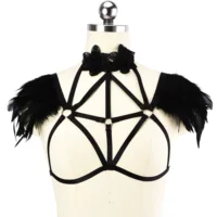 ZRF Fengtong Clothing Самостоятельная фабрика Прямые поставки Кружевной воротник с перьями Регулируемый ремень Нижнее белье O0739.