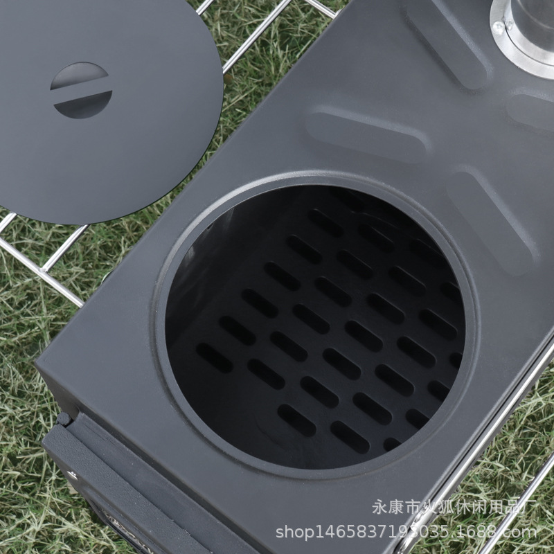 Suministro de estufa de leña portátil para exteriores, tienda de campaña, estufa para exteriores, estufa plegable de estilo para acampar, venta al por mayor de carbón