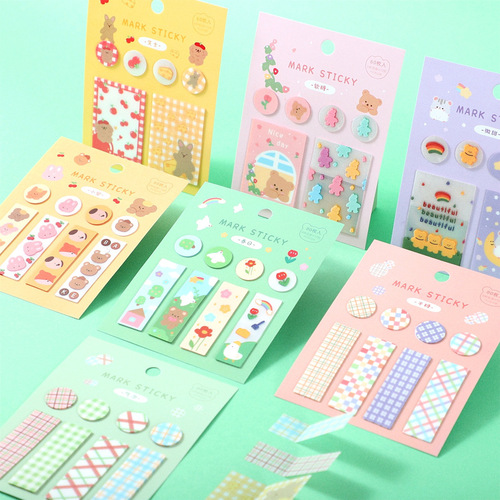 Index paper label stickers colorful cartoon classification post-it notes cute instructions stickers small strip mark bookmarks