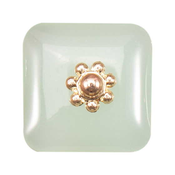 Imitation jade glass square button national style button Chinese retro Hanfu antique cheongsam glass buckle accessories wholesale