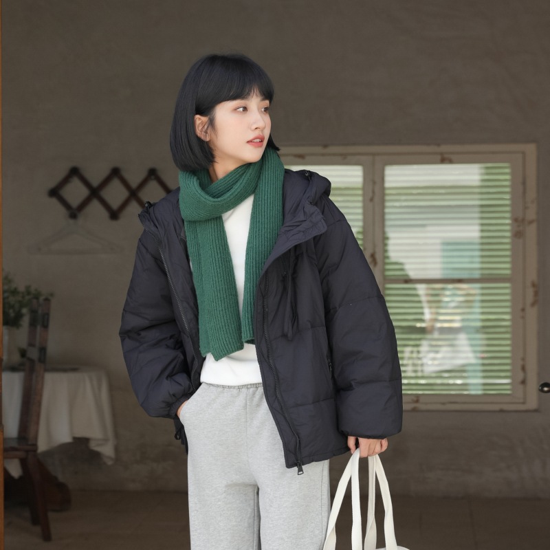 Winter Korean Style Zipper Design Short Hooded Down Jacket For Womeny Hooded Jacket