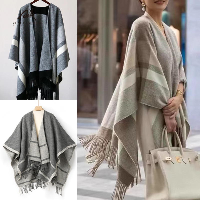 Shawl for Women, New Wool Cape Coat, Warm Office Air-Conditioned Shawl, Winter Blanket Style Blanket Shoulder