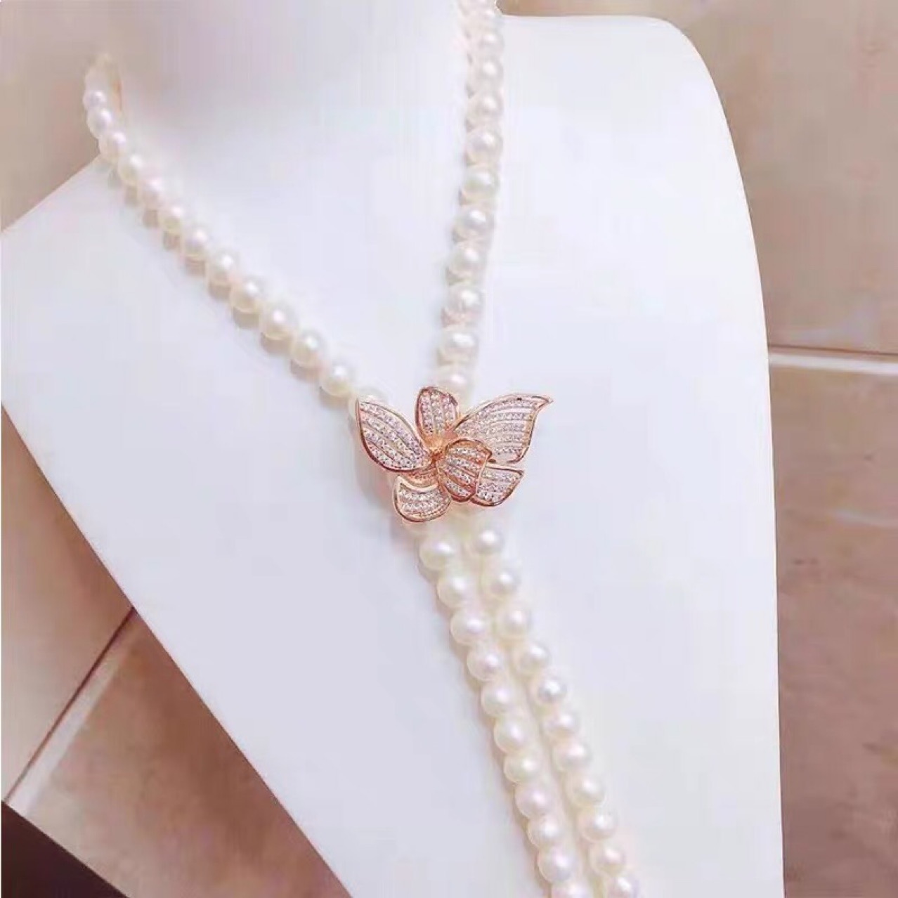 925 half silver pearl necklace buckle diy jewelry accessories sweater chain compartment fixed buckle