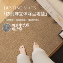 现代纯色仿剑麻入户门垫家用菠萝圈防滑满铺客厅地毯易打理床边毯