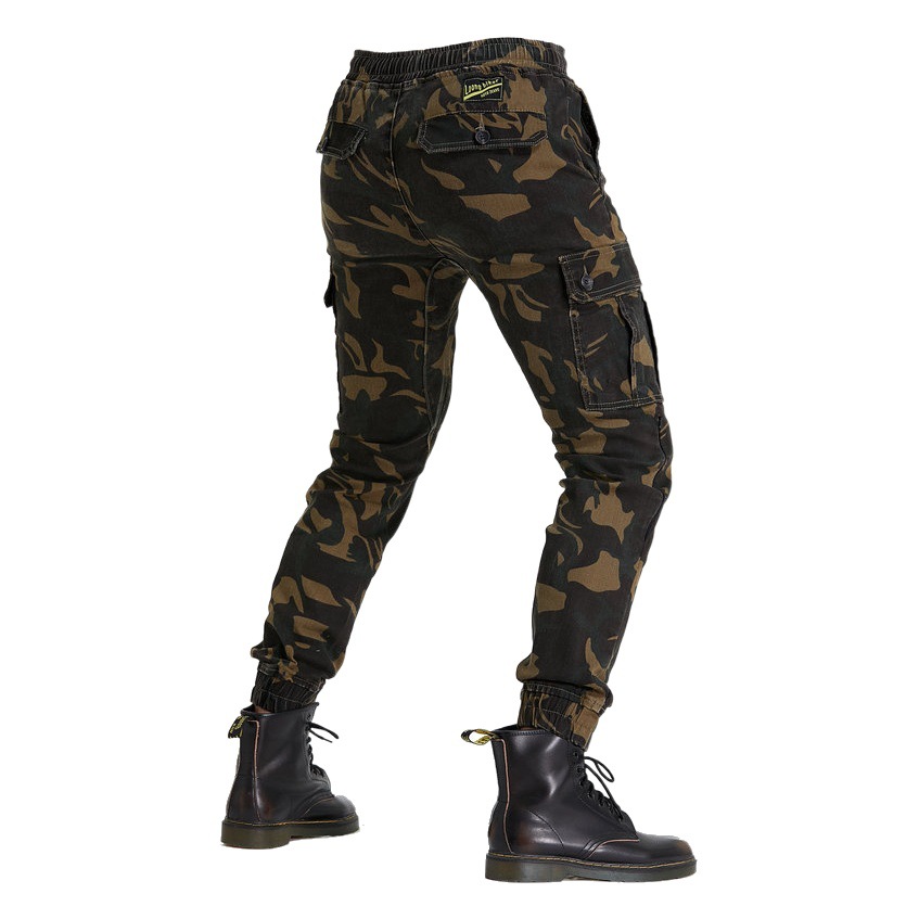 LOONG BIKER motocicleta pantalones de montar pantalones casuales resistentes a la caída de herramientas de la motocicleta multi-Bolsa de tobillo atado equipo de protección mejorada