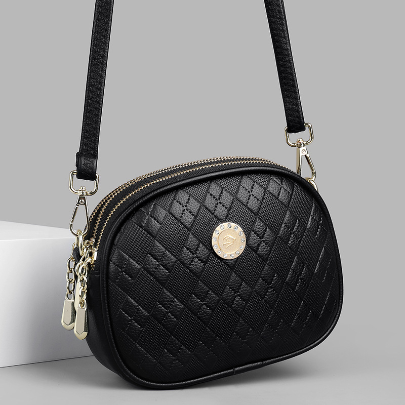 2024 New Trendy Women's Round Multi-layer Soft Leather Versatile Stylish Single Shoulder Crossbody Small Bag_voghion.com