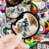 Retroreflective mountain cartoon bike for cycling, design suitcase, sticker PVC