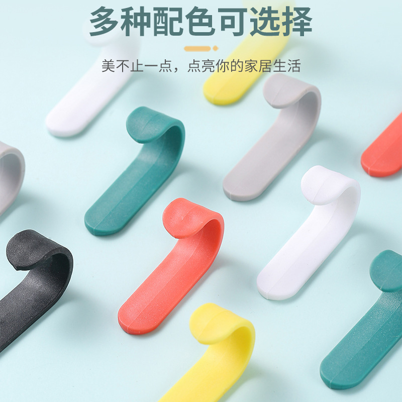 Nail-free J-type Hook Wall-mounted Small Fresh Punch-free Hook Household Non-marking Coat Hook Mini Door Rear Adhesive Hook