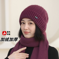 冬季新款妈妈帽子围巾套装冬天中老年人保暖防寒护耳针织毛线帽女