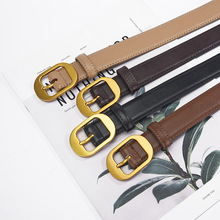 女士真皮腰带百搭新款时尚腰带女款装饰配牛仔裤带合金简约现货