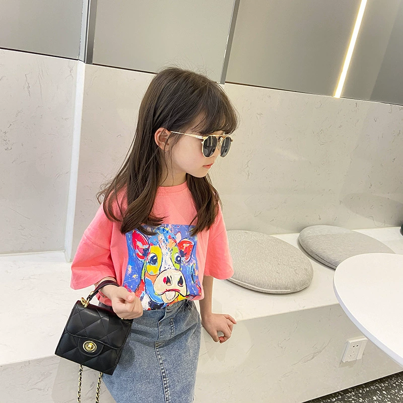 Children's bag with diamond pattern, shoulder bag, accessory, wallet, chain bag
