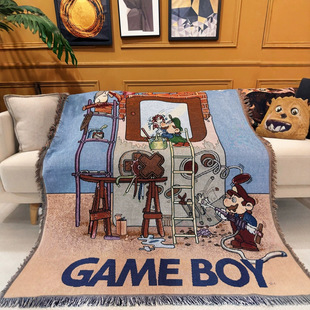 Amazon Cross-Border Mario Super Mario Decorative Blanket Single Sofa Blanket American Cartoon Tapestry Bed Blanket