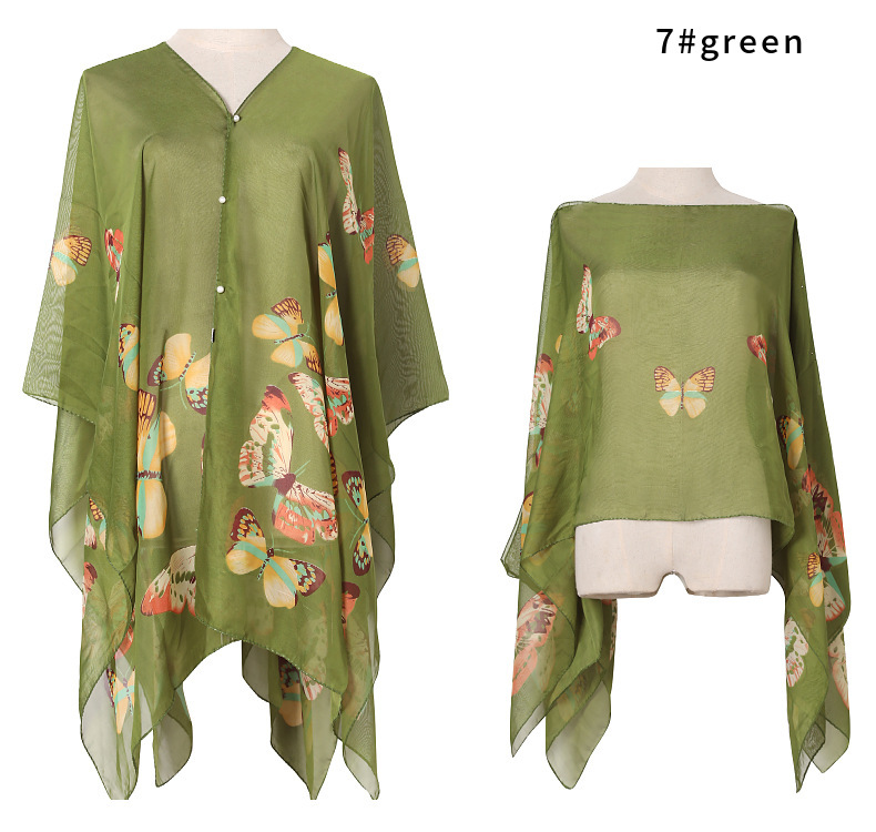 150g Weight Shawl Classification Daily Occasion Polyester Material Flower, Butterfly Pattern Summer, Spring, Autumn Season Women's Gender Streetwear Style Women's Streetwear Flower Butterfly Polyester Shawl 11