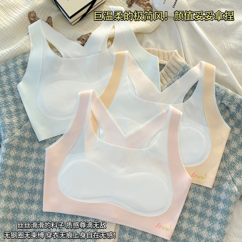 Developmental Period Girls' Youth Period Underwear, Children's Seamless Anti-Bump Vest, Sports Breathable Bra, Girls' Bra