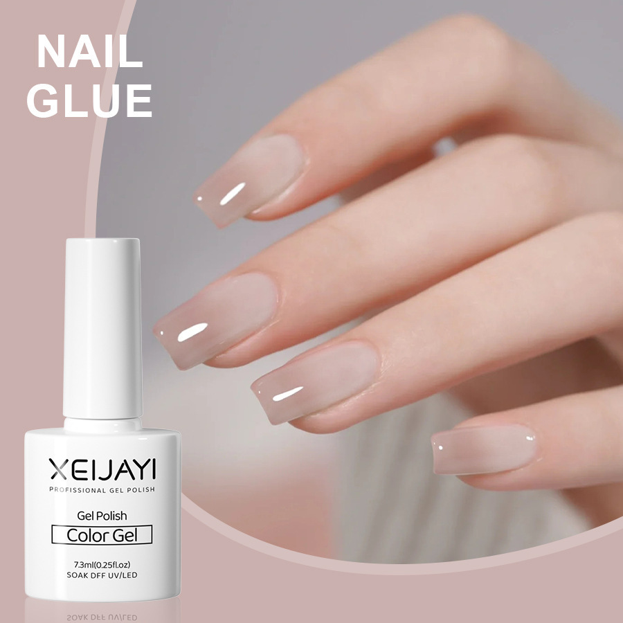 Nail Polish glue nude color ice transparent glue New Internet celebrity popular color jelly nude color nail phototherapy glue for nail salon