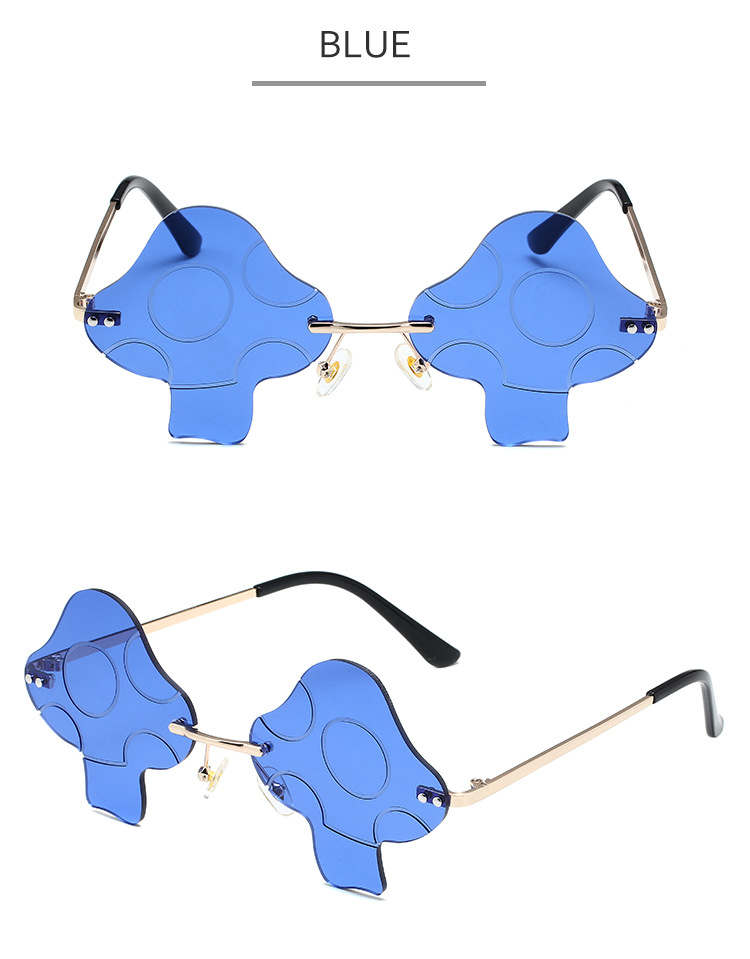45g Weight Frameless Glasses Structure Sunglasses Classification PC, UV400 Protection, Tinted Lenses Lens Material Special-Shaped Mirror Glasses Style Casual, Outdoor, Beach Occasion Mushroom Pattern All Seasons Season Unisex Gender Novelty, Modern Style Style Novelty Modern Style Mushroom PC UV400 Protection Tinted Lenses Special-Shaped Mirror Frameless Women's Sunglasses 11
