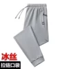 Light gray ice silk leggings