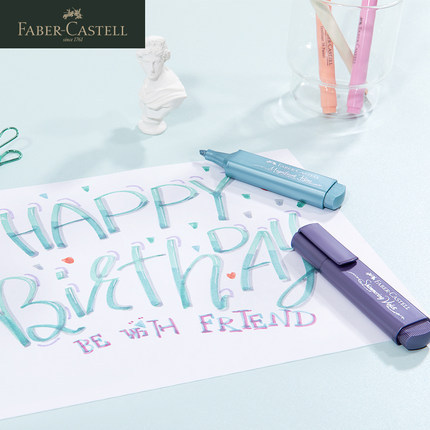 Faber-Jia metálico fluorescente pluma estudiantes utilizan color de luz gruesa serie de color de dibujo clave diario inodoro marcador pluma sola