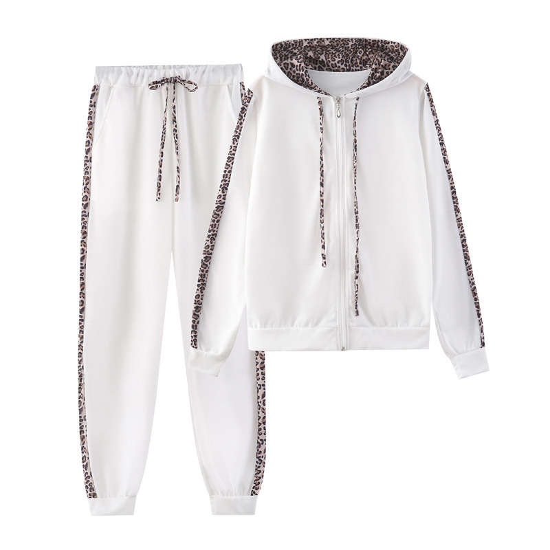 Women's Leopard Print Sweatshirt And Pants Set For Autumn Winter_voghion.com