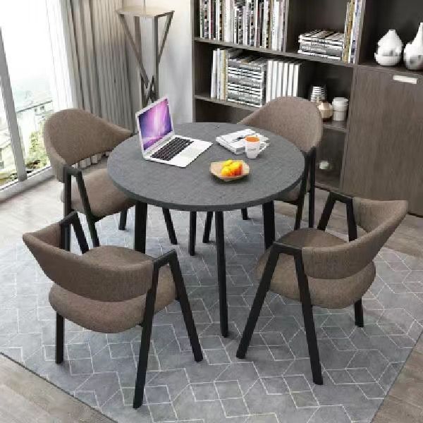 새로운 회색 데스크탑 + 갈색 천 의자