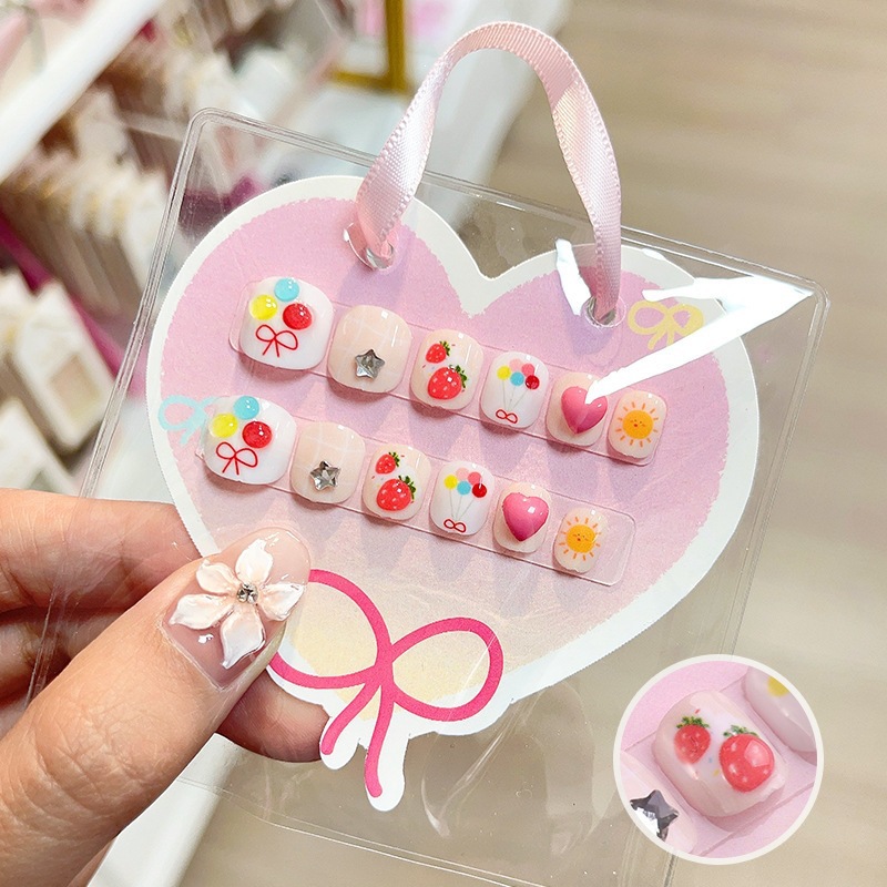 Niños parches de uñas super lindas chicas lindas usan pegatinas de dibujos animados de uñas seguras desmontables parches de uñas al por mayor image 34