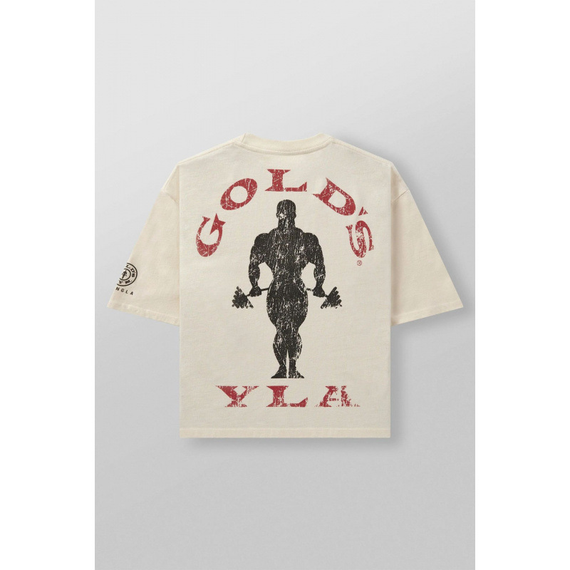 Youngla Gold's Gym T-shirt Graphic Cream