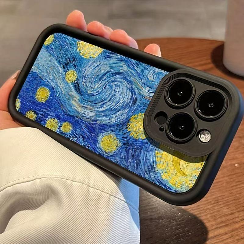 Vórtice azul personalizado para iPhone 16pro funda para teléfono móvil Apple 15 anti-caída 14/13promax nuevo 12