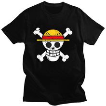 日漫周边海贼王ONE PIECE Luffy海盗旗可订短袖夏季欧码T恤