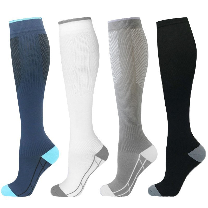 Juego de 6 pares de calcetines deportivos de compresión transfronterizos para fitness, calcetines largos de compresión para pantorrillas para hombres y mujeres, calcetines de compresión elásticos. image 69