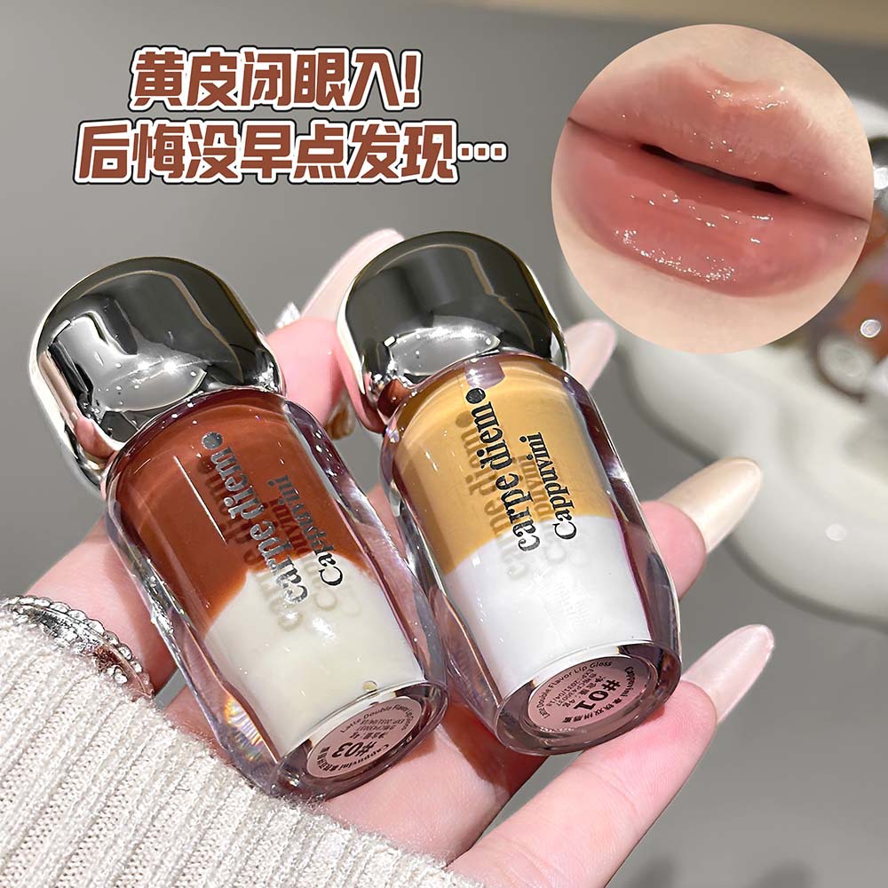 CAPPUVINI Latte doble miel labial, espejo de agua, esmalte labial, cosméticos transfronterizos.