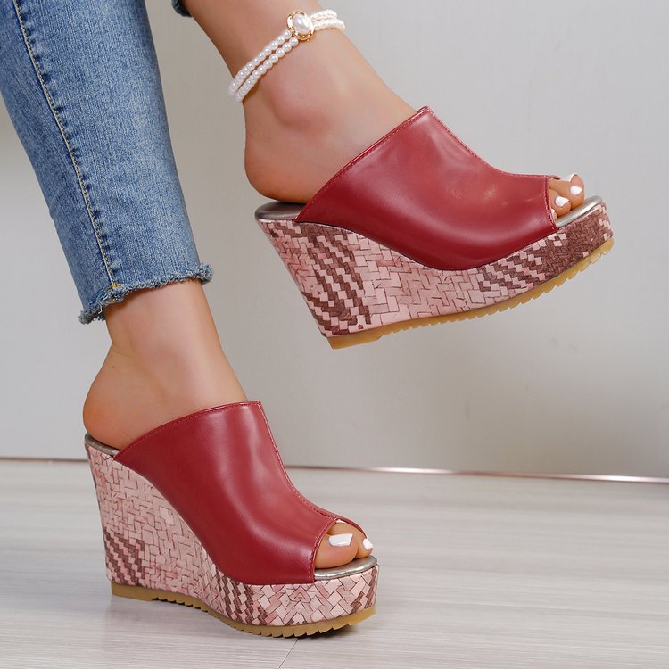 Women's Platform Wedge Sandals Peep Toe Open Toe Plus Size Thick Soled Sandals For Outdoor Wear Summer New Style_vogvips.com