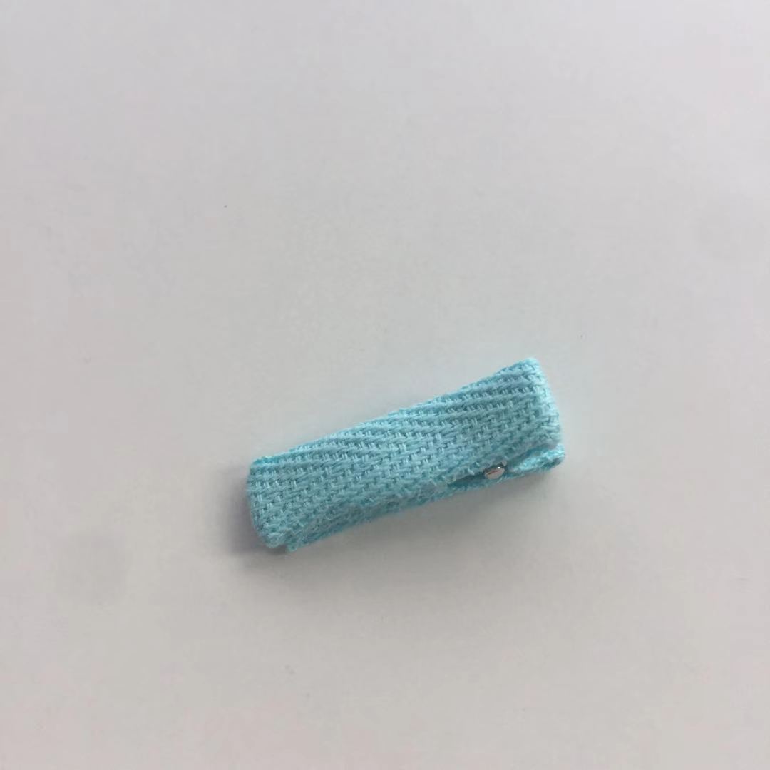 子供のヘアピン工場供給キャンディーカラーのヘリンボーン綿布オールインクルーシブダブルフォークカモノハシクリップ女の子アクセサリー卸売印刷