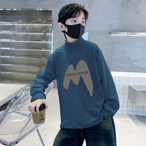 Y2415# Boys' Medium/Large Spring/Autumn Long-Sleeve Hooded Top Stylish Streetwear Korean Style Versatile Top