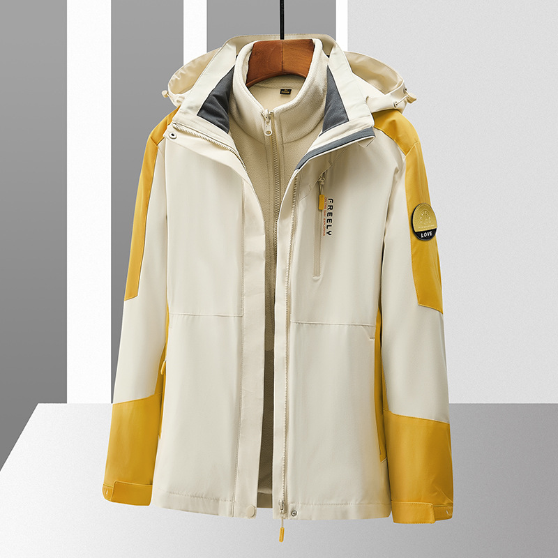 23 años de pareja vestir hombre 3 - en - 1 chaqueta desmontable mujer invierno impermeable a prueba de viento invierno invierno