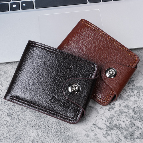Men's Wallet Multi-Card Slot Leisure Men's Wallet Short Model New Ticket Clip Zero Wallet Double Thread Card Holder Money Clip Wholesale
