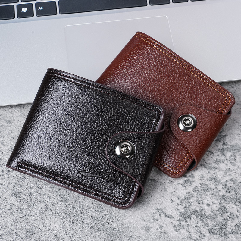 Men's Wallet Multi Card Casual Men's Wallet Short New Ticket Clip Coin Purse Double Line Card Bag Wallet Wholesale
