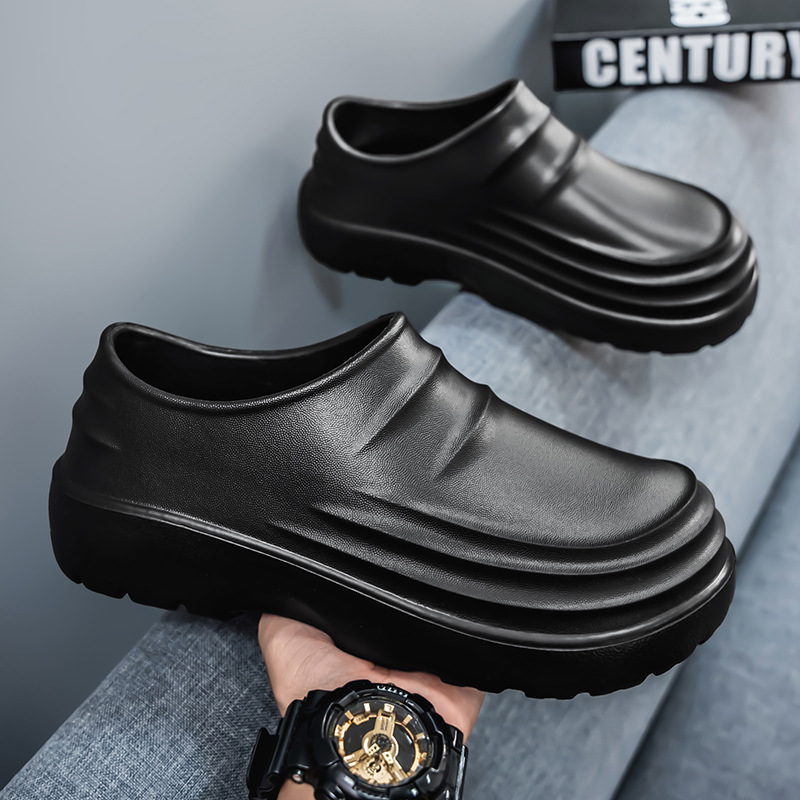 Nuevos zapatos de lluvia transfronterizos para hombres primavera cocina zapatos de cocinero negro para hombres zapatos de agua de trabajo