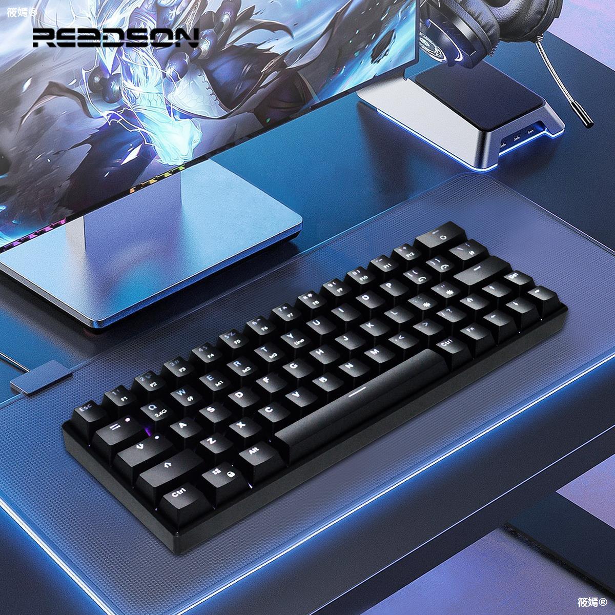 Chibao 64-key Three-mode Mechanical Keyboard Light-transmitting Wireless 2.4g Bluetooth Wired Convenient Connection E-sports Game Office