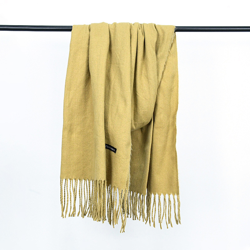 Bufanda Gruesa de Imitación de Cachemira Gris, Estilo Coreano Simple, para Negocios y Abrigar
