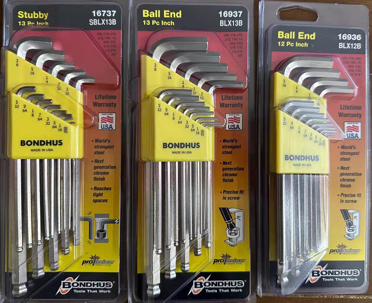 美国BONDHUS波顿公制球头内六角扳手(黑色) 7件套10992