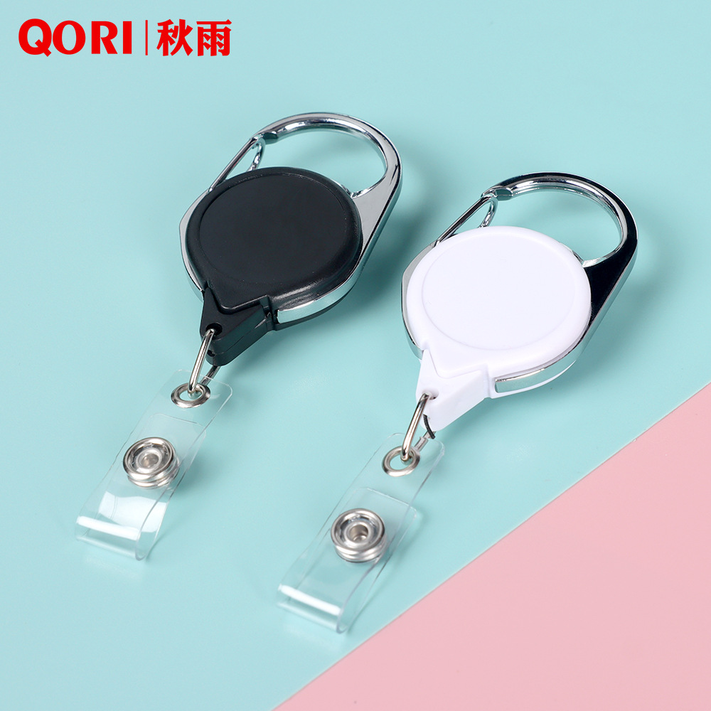 Otoño lluvia metal back clip retráctil llavero de dibujos animados llavero de metal colgante anillo de llave fácil de tirar tirar tirar de cable retráctil