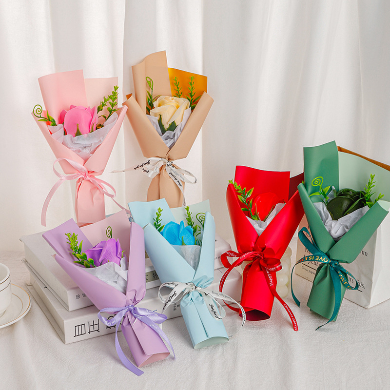 Mini ramo chino de San Valentín, caja de regalo de rosas y jabón con recuerdos de boda, regalos navideños al por mayor