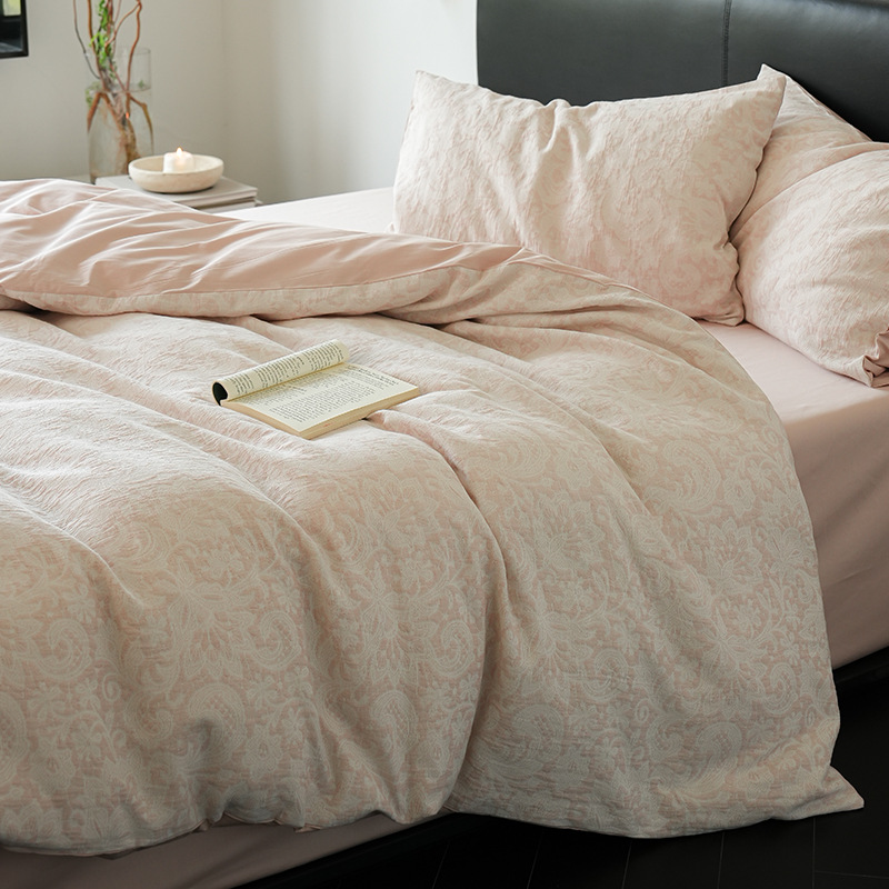 Cama de tres capas de hilo de algodón de cuatro piezas 2025 nueva ropa de cama de lujo ligera cubierta de sábanas de cama de tres piezas