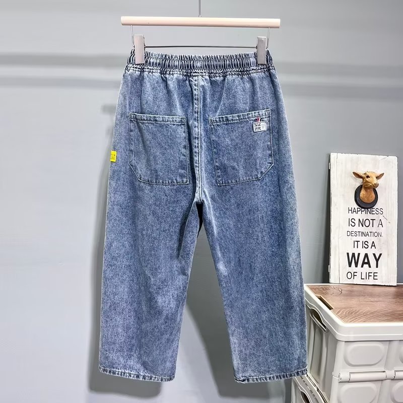 Pantalones cortos de verano, pantalones finos de moda para hombres, 2024 nuevos jeans casuales sueltos de verano recortados