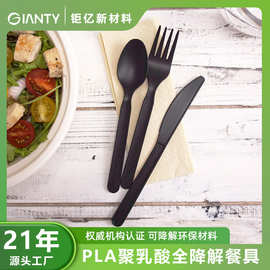 一次性刀叉勺CPLA7寸聚乳酸环保全降解西餐具散装独立包一次性勺