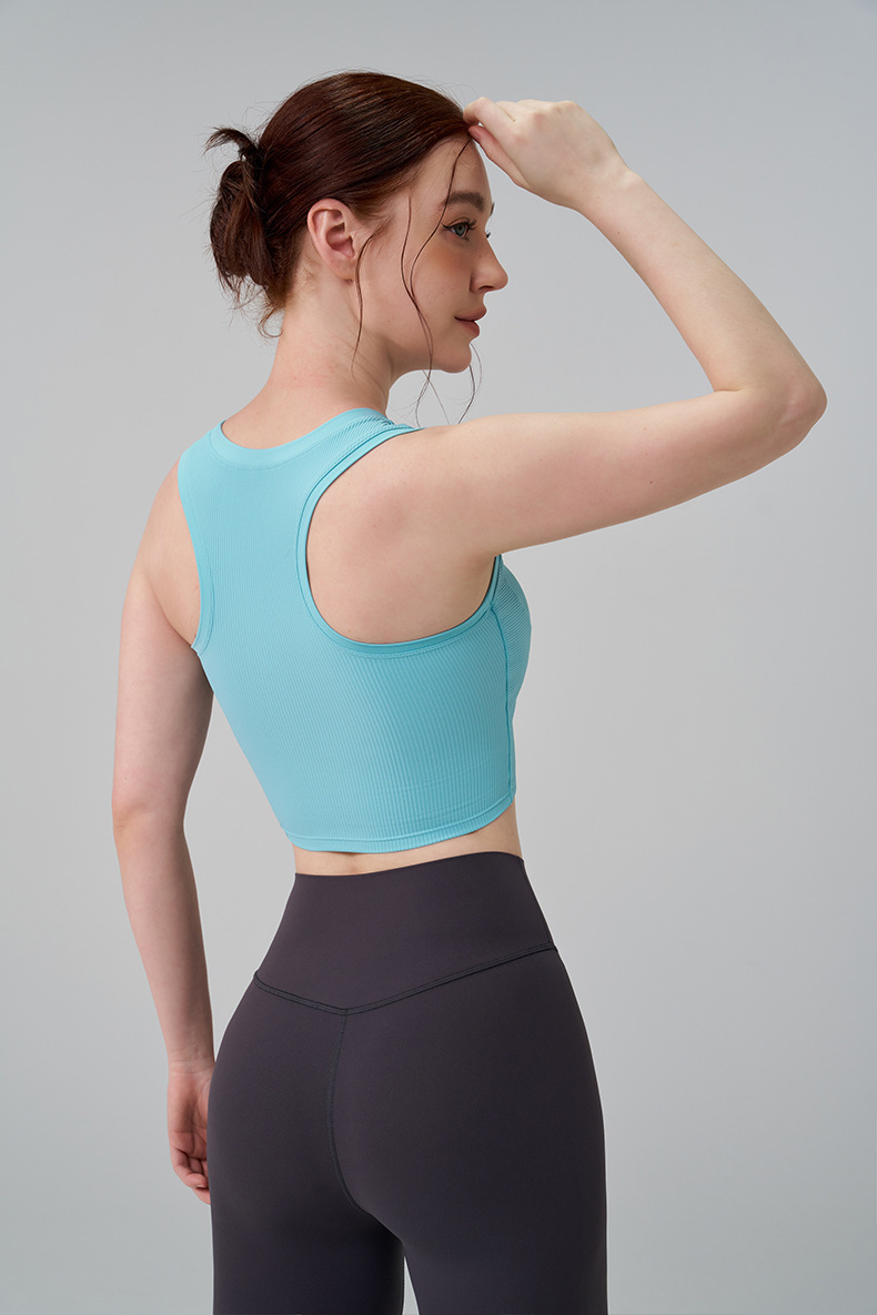 Casual Simple Style Sport Style Solid Color Nylon Spandex U Neck Active Tops Vest display picture 11